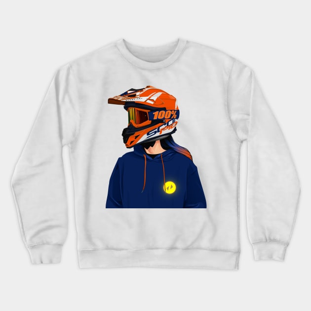 Lady Rider Scorpion Helmet Crewneck Sweatshirt by SnowPixel